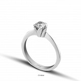 Μονόπετρο Δαχτυλίδι Λευκόχρυσο Κ18 με Διαμάντι(D1606A)