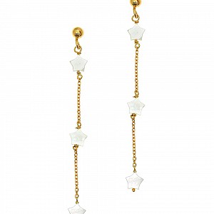 Ασημένια Σκουλαρίκια 925 επιχρυσωμένα με φίλντισι