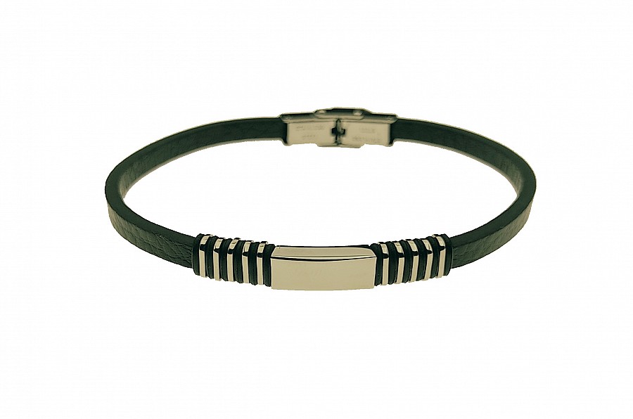 Ανδρικό Βραχιόλι ατσάλι με ασημί λεπτομέρειες