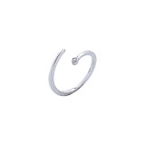 Ασημένιο Δαχτυλίδι 925 επιπλατινωμένο φιδάκι με ζιργκόν