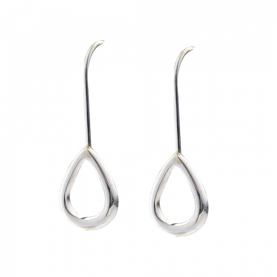 Ασημένιο Σκουλαρίκι 925 επιπλατινωμένο λουστρέ σταγόνα