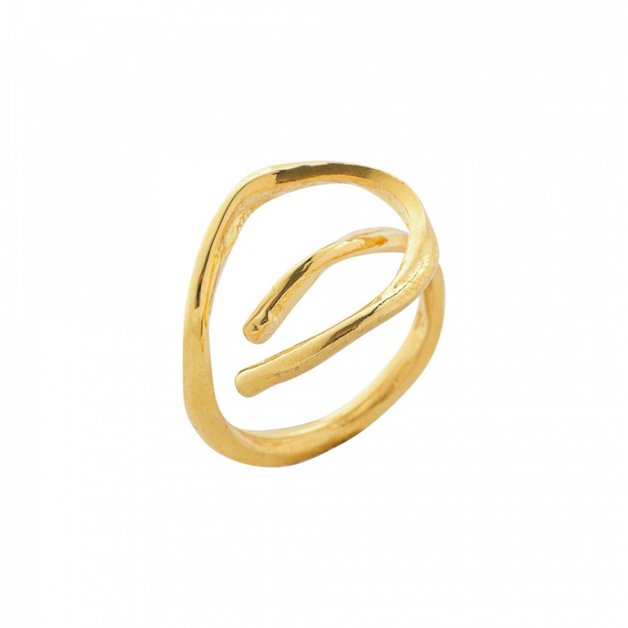 Ασημένιο Δαχτυλίδι 925 επιχρυσωμένο λουστρέ άνεμος