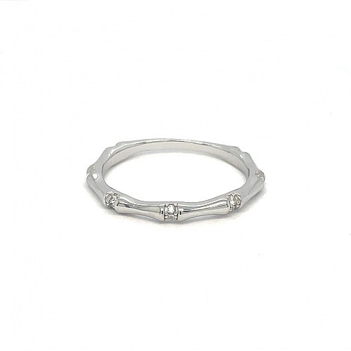 Ασημένιο Δαχτυλίδι 925 επιπλατινωμένο με πέτρες