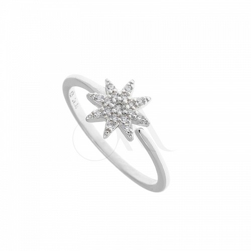 Ασημένιο Δαχτυλίδι 925 επιπλατινωμένο με πέτρες