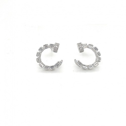 Ασημένιο Σκουλαρίκι 925 επιπλατινωμένο με ζιργκον