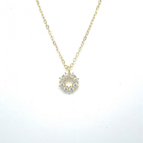 Ασημένιο Κολιέ 925 επιχρυσωμένο με ζιργκον