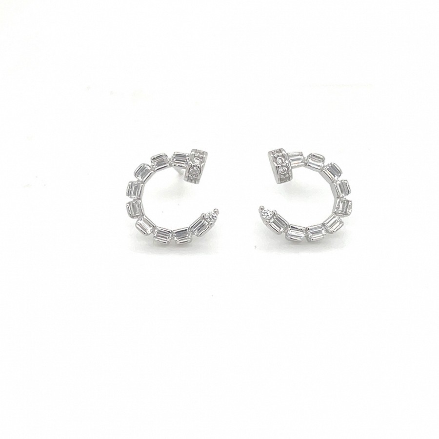 Ασημένιο Σκουλαρίκι 925 επιπλατινωμένο με ζιργκον