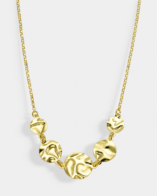 Κολιέ με σφυρήλατους δίσκους από επιχρυσωμένο Ασήμι 925°