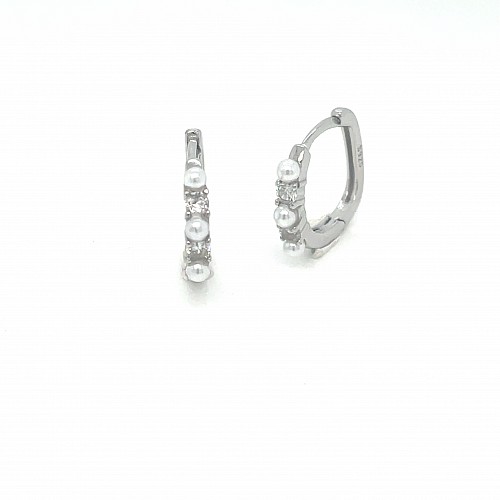 Ασημένιο Σκουλαρίκι 925 επιπλατινωμένο με ζιργκον