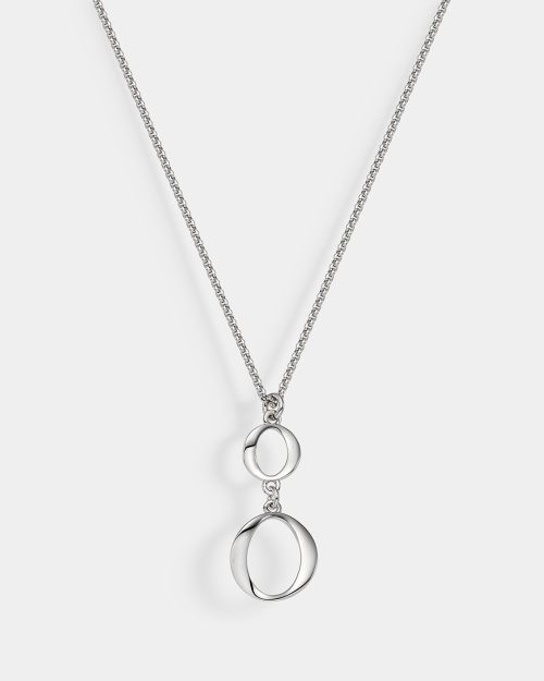 Κολιέ με διπλούς συνδεδεμένους κύκλους από Ασήμι 925°
